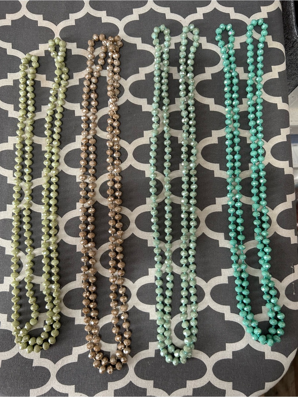 Assorted Beaded Necklaces in Green, Brown, Mint and Teal